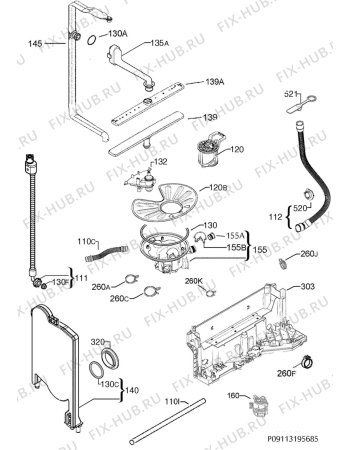 Взрыв-схема посудомоечной машины Electrolux TT8453 - Схема узла Hydraulic System 272